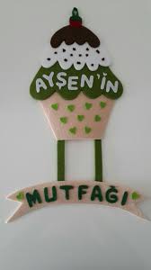 Kece Kapi Veya Duvar Susu Cupcake Keceden Yapilmistir Isteginize Gore Isim Yazilir Elisi Fikirleri Yaratici El Sanatlari Kece