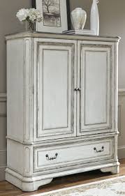 Liberty magnolia manor entertainment center in antique white. Magnolia Manor Antique White King Sleigh Bed 1stopbedrooms