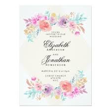 Pastel Watercolor Flowers Wedding Invitation Zazzle Co Uk Watercolor Flowers Wedding Invitation Flower Wedding Invitation Pastel Wedding Flowers