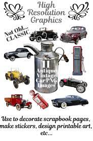 11 Antique Vintage Classic Car Image Clipart Set With Etsy Clip Art Classic Cars Vintage Antiques