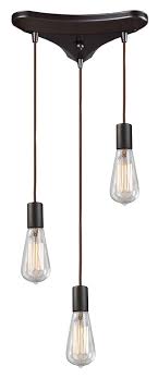 Elk 60056 3 Menlow Park Bare Bulb 3 Lamp Multi Ceiling Pendant Light Elk 60056 3