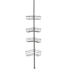 Zenith Tension Mount Steel Shower Pole Caddy In Satin Nickel E2130nn In 2020 Shower Pole Bathroom Accessories Shower Shelves