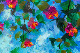 Download transparent flowers png for free on pngkey.com. Spring Oil Painting Branch With Green Leaves Red Violet Flowers Stock Photo Picture And Royalty Free Image Image 107573841