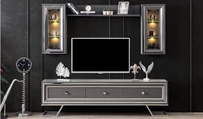 Rixos Luxury Gri Tv Unitesi Teshir Oturma Odasi Takimlari Modern Mobilya