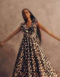 Metallic Clipdot Open Back Ruffle Maxi Dress