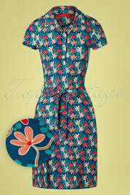 Collection by summer madison morriss. 60s Pacific Mini Flower Polo Dress In Blue