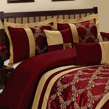 Amazon Com Hig 7 Piece Comforter Set Cal King Burgundy And Gold Faux Silk Fabric Embroideried Claremont Bed In A Bag Cal King Size Smooth And Good Gloss 1 Comforter 2 Shams 3 Decorative Pillows 1 Bedskirt Home