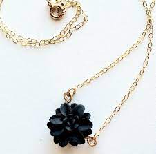 Tiny Dahlia Necklace Simple Flower Necklace Simple Necklace Jewelry Necklace