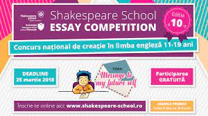 Sortează concursuri online cu premii bani de pe reţelele de socializare. Start Inscrierilor La Shakespeare School Essay Competition Editia 10