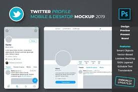 Twitter Profile Mockup Twitter Template Twitter Design Mockup