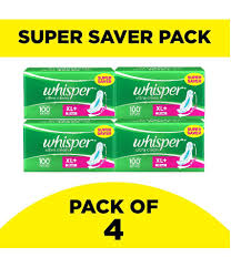Whisper Ultra Clean Xl Plus Wings Sanitary Pads 30 Pcs Pack Of 4