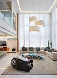 Designed by redmond aldrich design, this living room manages to be unique and versatile, colorful and understated, approachable and impressive, all at wall art is a great way to add a big statement in a minimalist living room. Contemporary Living Room High Ceiling Decoomo