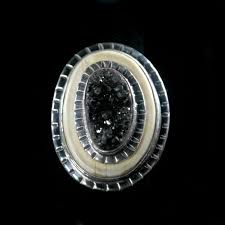 The Adobe Fine Art —Monroe Jackson—203-12 Fossilized Walrus Ivory and Black  Garnet Ring