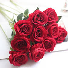 Voir plus d'idées sur le thème décoration champêtre, mariage, coquelicots. 10 Roses Toucher Latex Bouquet De Mariage De Reunions De Famille Design Decoration Rouge Cdiscount Maison