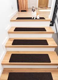 Non Slip Carpet Stair Treads With Adhesive Backing Brown 15 Pack 8 X30 In 2020 Carpet Stair Treads Stair Pads Stair Treads