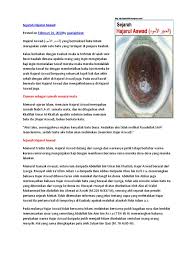 Hajar aswad adalah batu peninggalan umat islam, yang menurut tradisi islam sudah ada sejak zaman adam dan hawa. Nabi Muhammad Saw Dan Batu Hajar Aswad Dengan