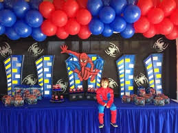 Balloon 5th Birthday Decoration Ideas For Boy Spiderman Party Spiderman Birthday Party Boy Birthday Parties Spiderman Birthday