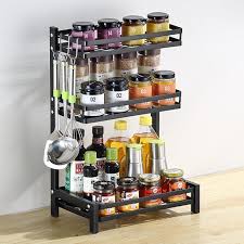 4.5 out of 5 stars. 3 Tier Spice Rack Stainless Steel Organizer Shelf Kitchen Countertop Cabinet Pantry Storage Spice Can Sauce Jars Bottle Freestanding Organizer Shelf 23 6x14x9inch Walmart Com Walmart Com
