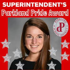 It's School Staff Appreciation Week so we are celebrating the 2021  Superintendent's Parkland Pride Award Winners this whole week! These are  staff who have gone above and beyond the call of duty