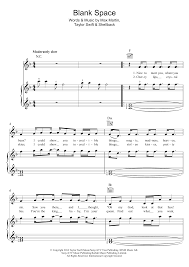 Get free pdf download → download the free pdf file to get unlimited access to printing your own blank drum sheet music. Taylor Swift Blank Space Sheet Music Download Printable Pdf Pop Music Score For Easy Guitar Tab 157085