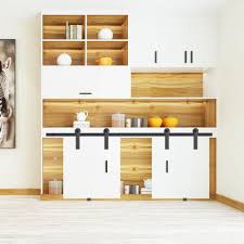 Interior sliding barn doors can be an ideal solution for the doorway between the kitchen and dining room. 4 Ft 5 Ft Mini Sliding Double Barn Door Hardware Roller Track Kit Cabinet Closet Ebay