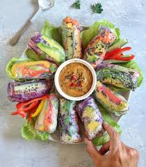 Thrive Magazine On Instagram Yummy Plate Of Fresh Summer Rolls With Spicy Satay Sauce By Chloe The Smallseed Summerroll Food Summer Rolls Healthy Recipes