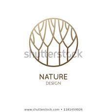 Forest Logo Template In Linear Style Abstract Outline Round Icon Of Trees Garden Vector Emblem For Business Design Bad Forest Logo Tree Icon Logo Templates