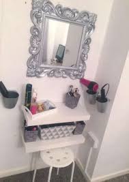 A modern dressing table with folding mirror could, for example, serve as a desk and a bed with storage would double the storage space in the small bedroom. Super Makeup Vanity Small Space Floating Shelves 65 Ideas Diy Dressing Tables Bedroom Diy Bedroom Dressing Table