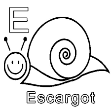 la lettre e est cinquieme de l alphabet illustree par un escargot colorie le coloriage en ligne hugo printanier extraordinaire