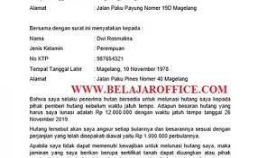 Contoh surat perjanjian hutang piutang. Contoh Surat Pernyataan Perjanjian Pembayaran Hutang Cute766
