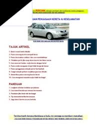 Walaupun kereta anda tidak bergerak tetapi minyak tetap juga boleh keluar. E Buku Panduan Penjagaan Kereta Keselamatan Pdf
