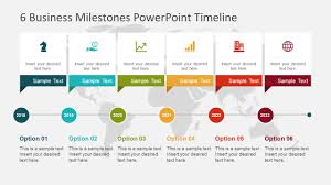 6 Business Milestones Powerpoint Timeline