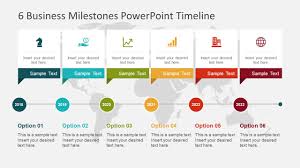 6 business milestones powerpoint timeline