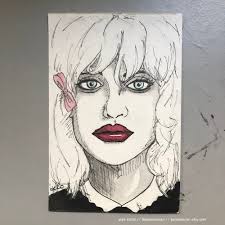 Courtney Love Mini Ink Drawing