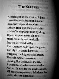 At Midnight At The Month Of June I Stand Beneath The Mystic Moon The Sleeper By Edgar Allan Poe Poe Quotes Edgar Allen Poe Poems Poetry Words