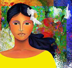 Painter: Candido Bido (Modern Art) Country: Dominican Republic Composition:  Mother and Child, 1983