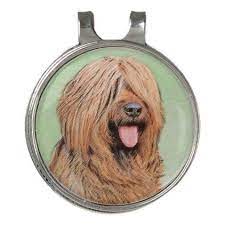 Briard Painting Cute Original Dog Art Golf Hat Clip Zazzle Com Dog Art Hat Clips Briard