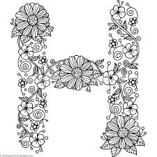 Free Instant Download Floral Alphabet Letter H Coloring Pages Coloring Coloringbook Coloringpage Alphabet Coloring Pages Coloring Letters Lettering Alphabet