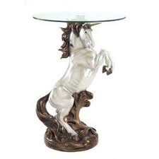 Major Q Fairy And Dragon Glass End Table Wayfair In 2020 Glass Top Accent Table Unicorn Glass Dragon Glass