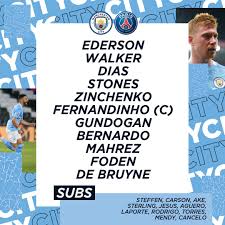 Sergio aguero received a fitting sendoff at the eithiad stadium on sunday in his manchester city farewell. Manchester City On Twitter Here We Go Xi Ederson Walker Dias Stones Zinchenko Fernandinho C Gundogan Bernardo Mahrez Foden De Bruyne Subs Steffen Carson Ake Sterling Jesus Aguero Laporte