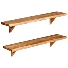 NNEVL Wall Shelves 2 pcs 90x20x16 cm Solid Acacia Wood – NNE Furniture