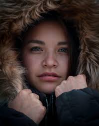 Woman Face in Jacket Hood · Free Stock Photo