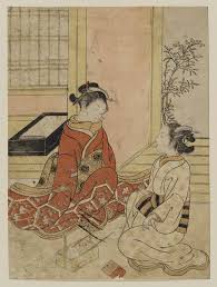 Two Women In Conversation Japanese Vintage Art Asian Art Japanese Woodblock Printing