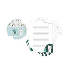 Linienpapier kostenlos zum ausdrucken : Kinder Briefpapier Lama Kaktus Briefpapier Mit