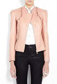 Pink Lasercut Leather Jacket By Alice By Temperley Blush Leather Jacket Pink Leather Jacket Jackets