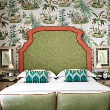 La Maison Pierre Frey On Instagram Martinique Wallpaper At The Coventgardenhotel In London A Firm Covent Garden Hotel Bedroom Interior Italian Style Home