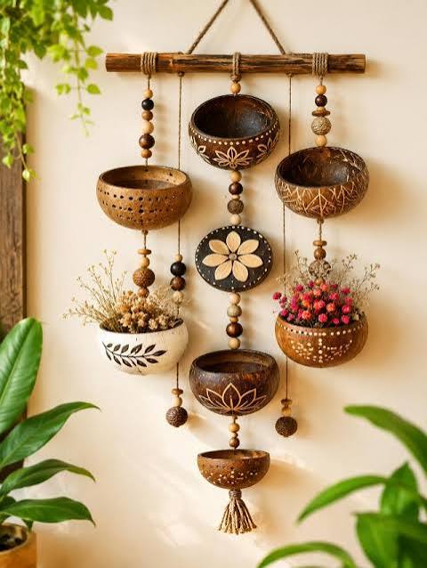 ತೆಂಗಿನಕಾಯಿ ಚಿಪ್ಪಿನ ಅಲಂಕಾರದ ಸೃಜನಶೀಲ ಕಲ್ಪನೆಗಳು