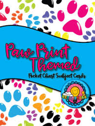 Paw Print Themed Pocket Chart Subject Schedule Cards Calendar