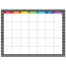 Bold Bright Calendar Chart