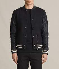 Mens Campbell Leather Bomber Jacket Charcoal Grey Product Image Alt Text 1 Leather Jacket Men Stylish Jackets Bomber Jacket Men